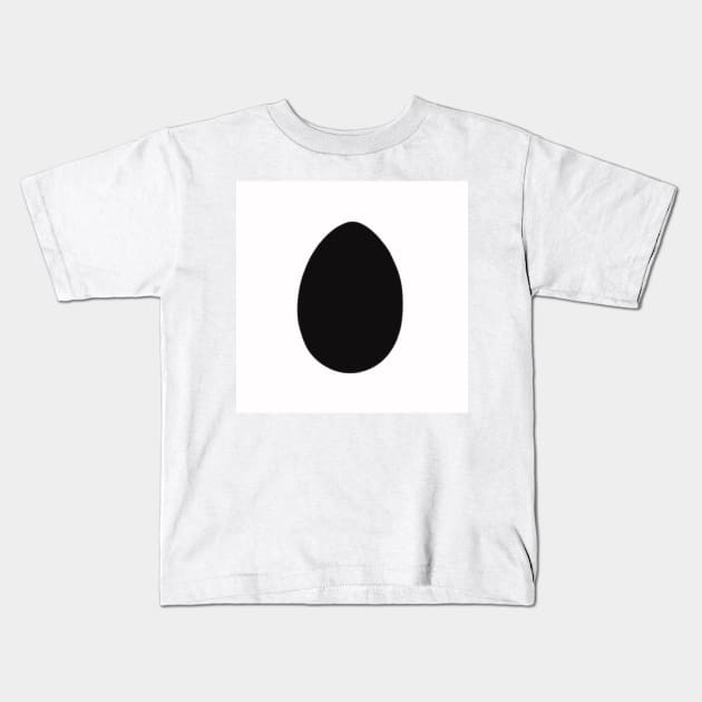 Easter egg - black isolated on white background. Design for background, cover and packaging, Easter and food illustration, greeting card. Kids T-Shirt by Olesya Pugach